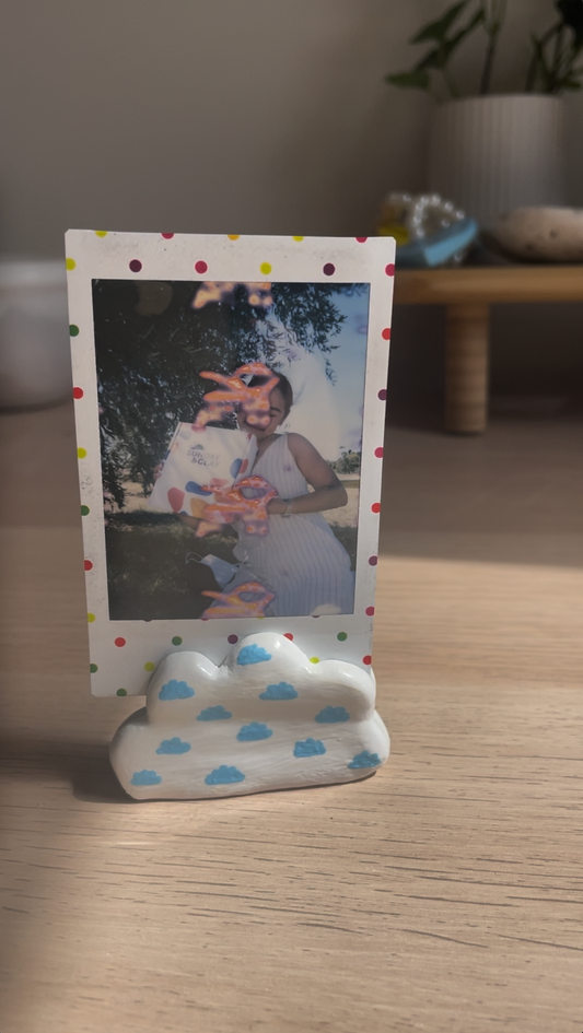 Make Your Own Cute Cloud Photo Holder with Air Dry Clay! ☁️ - Sunday&Clay