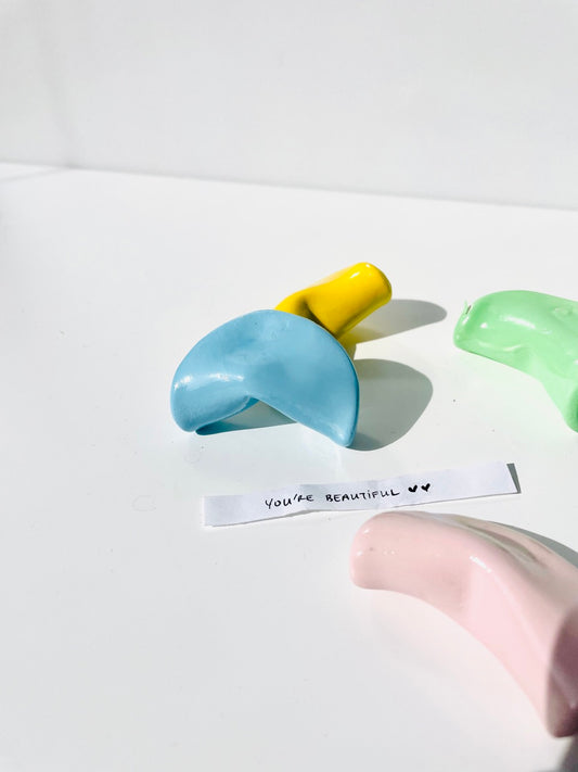 How to Make Cute Air Dry Clay Fortune Cookies - Sunday&Clay