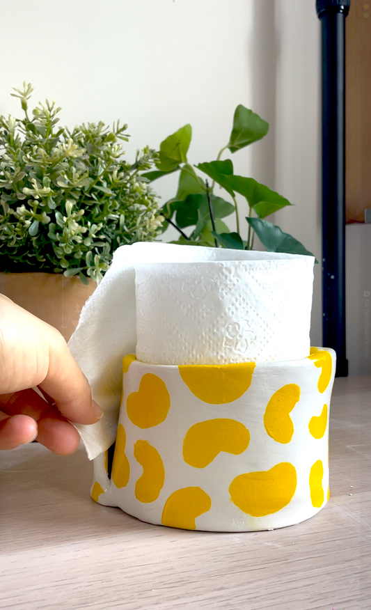How to Make a Funky Paper Towel Roll Holder with Air Dry Clay - Sunday&Clay