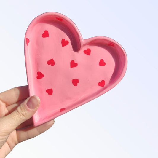 Air dry clay trinket tray for valentines day 