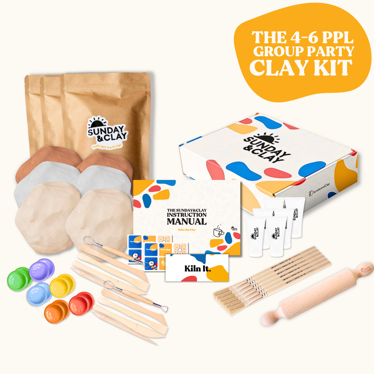 Sunday and Clay Group Party Pack for 4-6 people